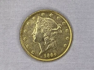 Sahara, 1864 Double Eagle Gold Coin, Real Prop Replica, Gold Plated, Solid Metal - Picture 1 of 7