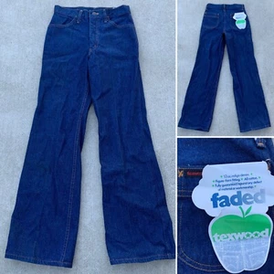 Vintage Texwood Indigo Denim High Waist Jeans Size 28 31 Waist Measures 27 70s - Picture 1 of 24