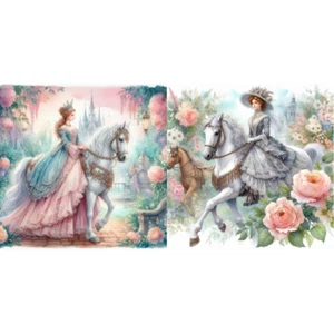 Trapano rotondo completo fai da te 5D pittura diamantata rococò ragazza fiori decorazione artigianato 40x40 cm - Foto 1 di 10