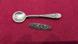 Stieff Sterling STIEFF ROSE SALZLÖFFEL ANSTECKNADEL 2 3/4" und Broschüre (als Paar verkauft) - Bild 1 von 8
