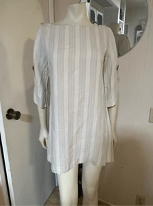 Miss Davenporte Runway Designer Minialist Cold Shoulder 100% Silk Shift Mini Dre - Picture 1 of 6