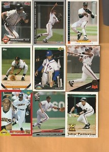 JOHN PATTERSON LOT OF 20 BASEBALL CARDS 9 DIFFERENT GIANTS KEY WEST