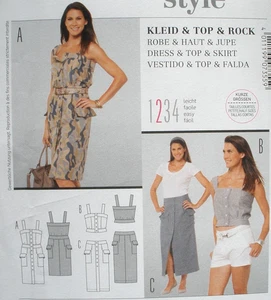 Burda Sewing Pattern 7355 Misses Dress & Skirt Size 6-18 Uncut - Picture 1 of 3