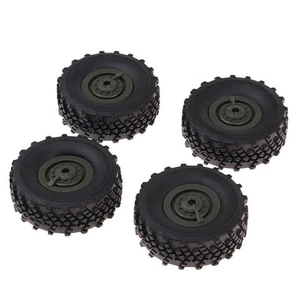 4 Stücke Gummi Reifen Reifen Mit Rädern Für WPL 1/16 Skala Armee Lkw - Bild 1 von 7