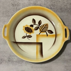 Vintage 30s Art Deco Grünstadt Heinrich Kalau Handled Serving Plate 11" Germany - Picture 1 of 8