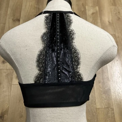 Victoria's Secret Very Sexy Black Push-up Bra 34D Back Velvet Racerback Mesh - Image 1 of 4