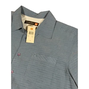 Quiksilver Waterman Collection Mens Short Sleeve Button Up Shirt Blue Size M - Picture 1 of 6