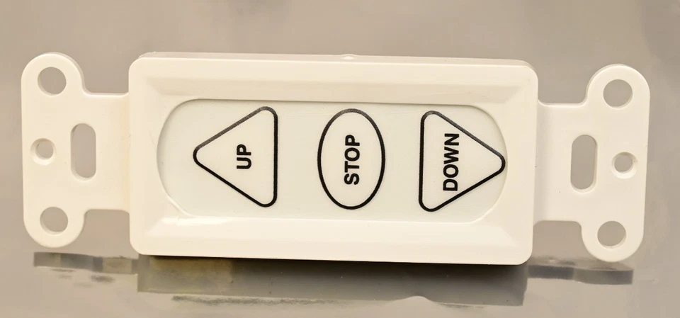 Interruptor de control de pantalla de proyector eléctrico Da-Lite bajo voltaje arriba/abajo/parada Decora Foto 1 de 3