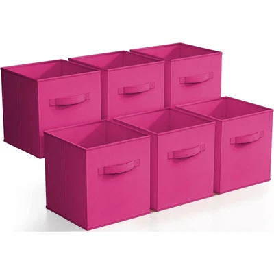 Sorbus 11" Collapsible Fabric Storage Cubes - 6 Foldable Bins with Handles for C - Image 1 of 4