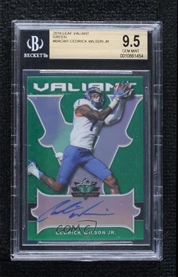 2018 Leaf Valiant Green /60 Cedrick Wilson Jr BGS 9.5 GEM MINT Rookie Auto RC - Image 1 of 2