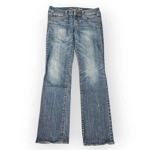 American Eagle Outfitters Damen Jeans 8R Medium Blue Wash Low-Rise Straight - Bild 1 von 17