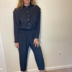 Tuta a maniche lunghe nera rosa selvatica vintage taglia 6 - Foto 1 di 12