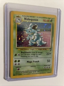 Pokemon Base Set 2 Nidoqueen 12/130 Holo Rare Swirl LP - Picture 1 of 2