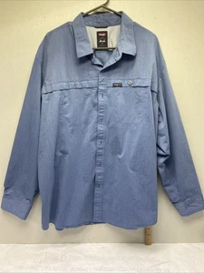 (L82) Wrangler Performance Classic Fit Blue Button Down Long Sleeve 3XL - Picture 1 of 4