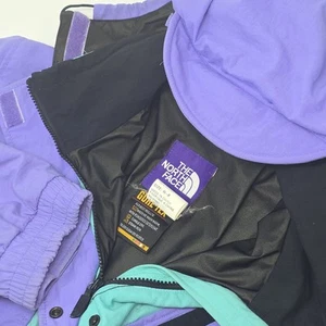 Vintage The North Face Gore-Tex Snowboardjacke Damen 8 lila türkis schwarz Gürtel - Bild 1 von 6