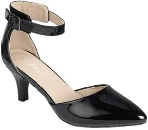 Cinturino donna basso spesso alla caviglia fibbia tacco basso pompa Sunrise-38 Forever Link - Foto 1 di 31