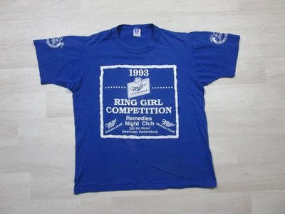 Vintage 1990's Single Stitched T Shirt (M) MGD Beer Ring Girl Toughman Contest - Image 1 of 4