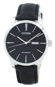 Citizen Mineral Crystal Black Leather Strap Automatic NH8350-08E Herrenuhr - Picture 1 of 6