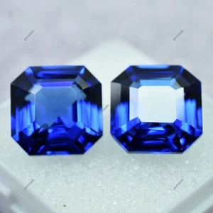 18.90 Ct Flawless Ceylon Blue Sapphire Loose gemstone Square Cut Jewelry Making - Picture 1 of 12