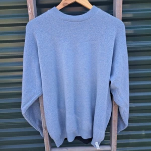 Fedeli 100% Cashmere Mens Size 48 Reversible Sweater Light Navy Blue Italian - Picture 1 of 7
