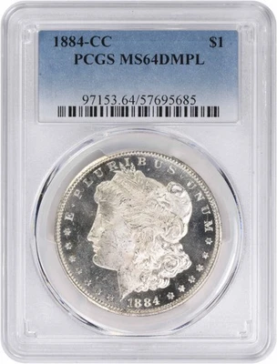 1884-CC Morgan Silver Dollar MS64DMPL PCGS - Image 1 of 4
