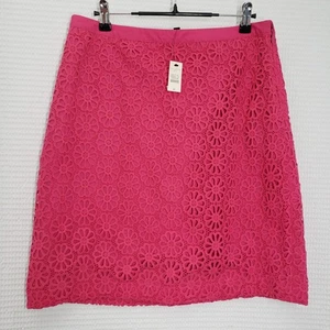 Gonna Talbots donna 8 petite rosa occhielli pizzo floreale matita preppy classica - Foto 1 di 10