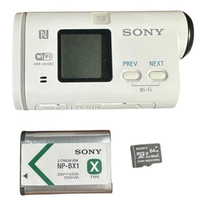 Sony HDR-AS100V 13.5MP HD Splashproof Action Camera WiFi - W/ Battery + 64GB - Picture 1 of 6