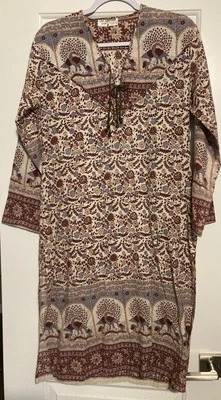 Vintage Dress Pants Sash Size Medium Floral Festival Boho Hippie 1970s - Image 1 of 4