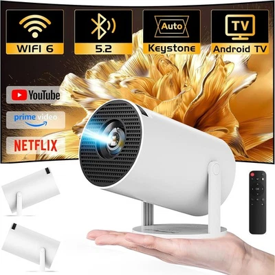 5G WiFi 4K Smart Projector HD LED Bluetooth HDMI USB Android Office Home Theater - Image 1 of 4