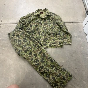 Ranger Duck Frog Camo Military Shirt Pants Set Vintage Mens Large Green Outdoors - Picture 1 of 13