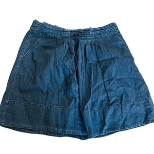 A new day Womens Denim Blue Elastic Waist Skirt L 100% Cotton Casual Lightweight - Picture 1 of 6