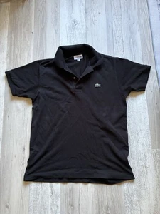 LACOSTE Polo T-Shirts Top Classic Fit Size M Mens Black Logo Short Sleeve - Picture 1 of 5