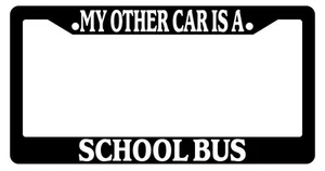 Black License Plate Frame My Other Car Is A School Bus Auto Accessory Novelty - Picture 1 of 1
