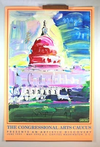Peter Max 1992 Signed THE CONGRESSIONAL ARTS CAUCUS Poster 24x36 #20-31-14 - Picture 1 of 8