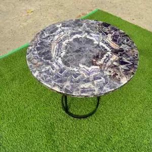 Handcrafted Amethyst Geode Coffee Table - Unique Natural Stone Centerpiece arts - Picture 1 of 16