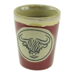 Glen Appin of Scotland Highland Cow Stoneware Shot Cup - Red PT3014-RED - Picture 1 of 1