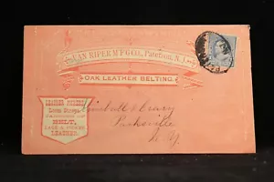 New Jersey: Patterson 1890s Van Riper Leather Belting Advertising Cover - Bild 1 von 2