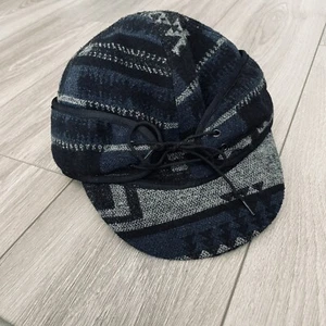 VTG Crowncap Aztec Wool Blend Hat With Ears Flap 6 7/8 - Picture 1 of 7