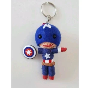 Superhero Captain America Handcraft Voodoo Keychain Keyring String Doll Gifts - Picture 1 of 15