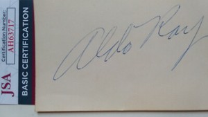 ALDO RAY- "Green Berets"'/"Secret of NIMH"- Hollywood actor SIGNED 3X5 Card-COA