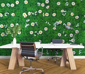 3D White Daisies S1102 Wallpaper Mural Self-adhesive Removable Sticker Kids Pa - Picture 1 of 11