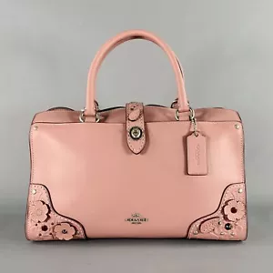 COACH Mercer Pink Rose Applique Leather Cross Body Handbag - Picture 1 of 6