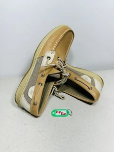 Zapato de barco Sperry Top-Sider para mujer Bluefish 2 ojos lino avena talla 8M - Imagen 1 de 8