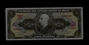BRAZIL ( 1 ) BANK NOTE 5 CRUZEIROS 1964 P 176 D UNCIRCULATED - Picture 1 of 2
