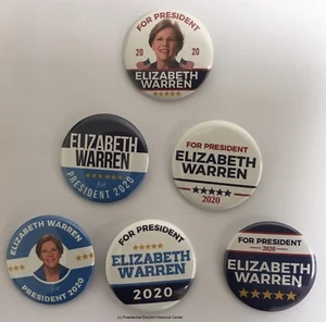 Juego de 6 botones de campaña para la presidenta Elizabeth Warren - pasadores de 2,25 pulgadas - Imagen 1 de 8