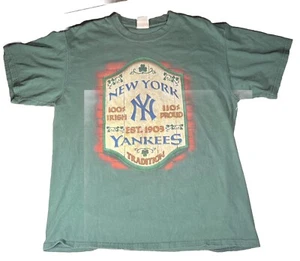 Vintage Lee Yankees Irish Proud T-Shirt XL Green NYC New York Baseball Graphic T - Picture 1 of 8