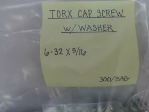 (300) Torx Cap Screw 6-32 X 5/16" W/Washer - Picture 1 of 2