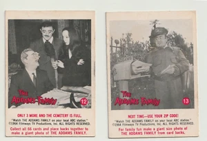 VINTAGE 1964 ADDAMS FAMILY TV SERIES SCANLENS DONRUSS TRADING CARDS 12 13 GOMEZ! - Picture 1 of 3