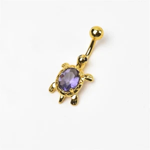 Heller Zirkon Schildkröte Bauchnabel Ring 14G Edelstahl Bauchnabel Piercing Schmuck - Bild 1 von 14
