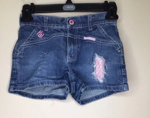 Rockwear Mädchen Größe 10 blau Distressed Denim Shorts Jeans Freizeit Sommer - Bild 1 von 12